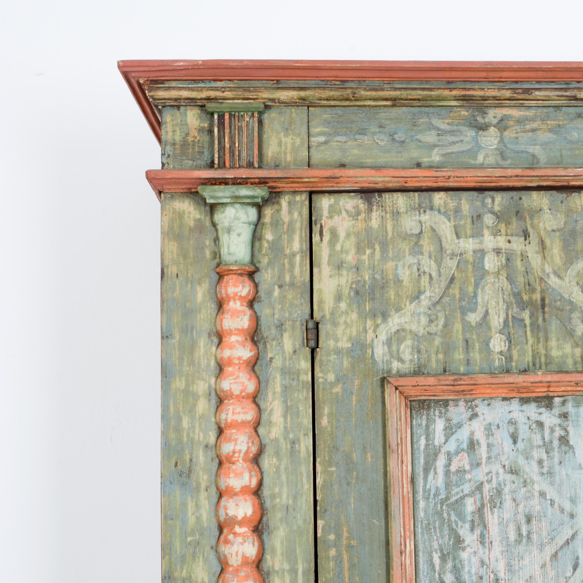 Wood 18th Century Swedish Baroque Wardrobe