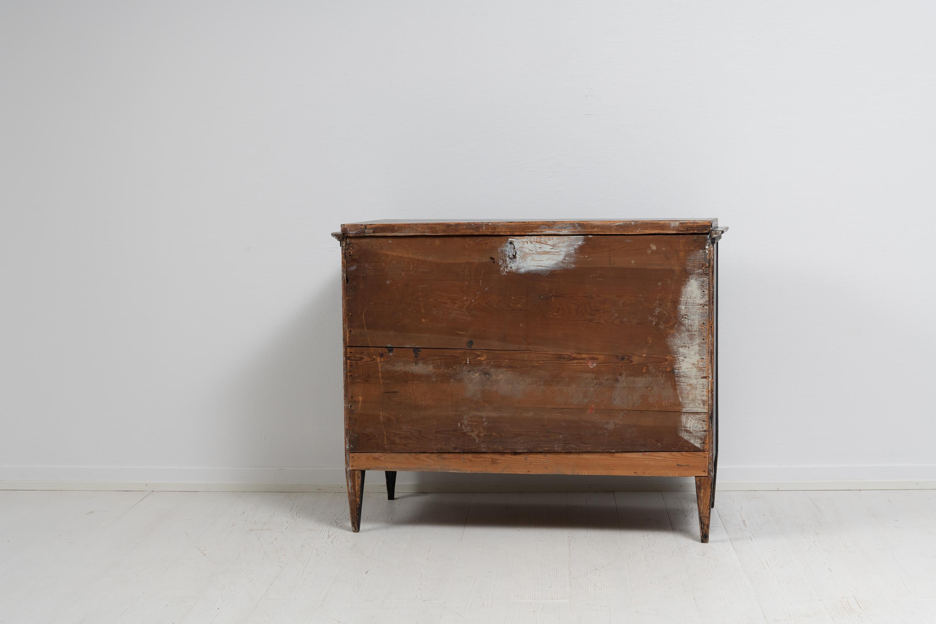 18th Century Swedish Black Gustavian Low Bureau 2