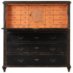 18th Century Swedish Black Neoclassical Secretary