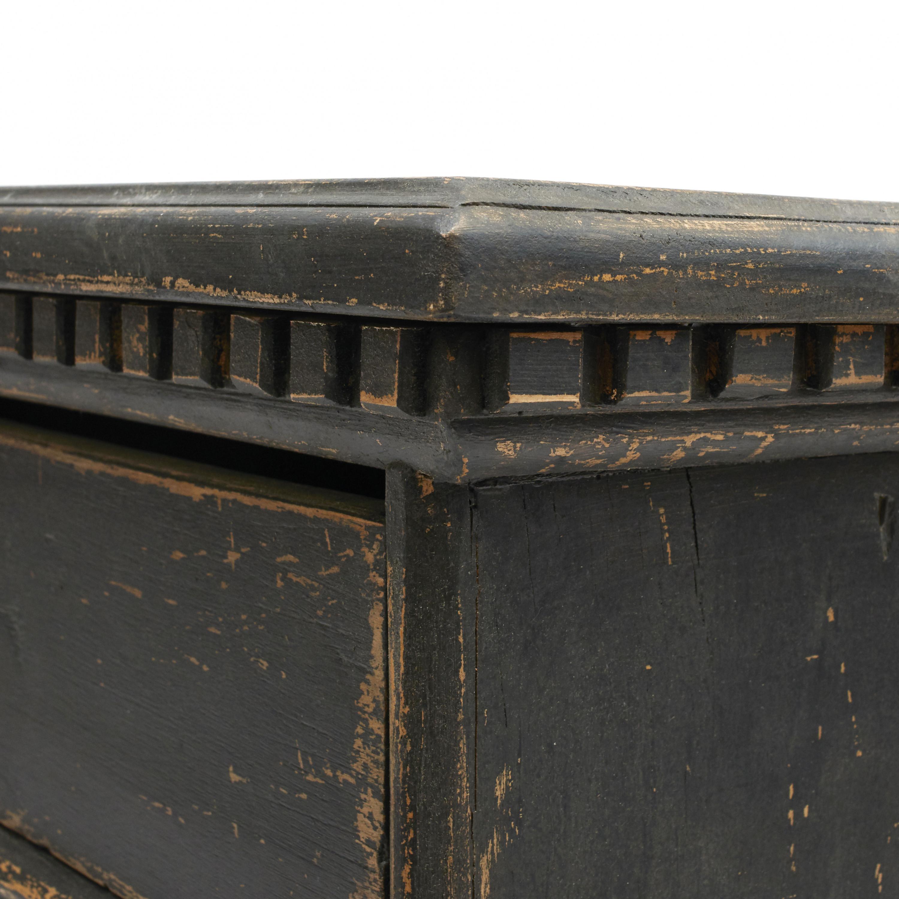 18th Century Swedish Black-Painted Baroque Chest of Drawers 6