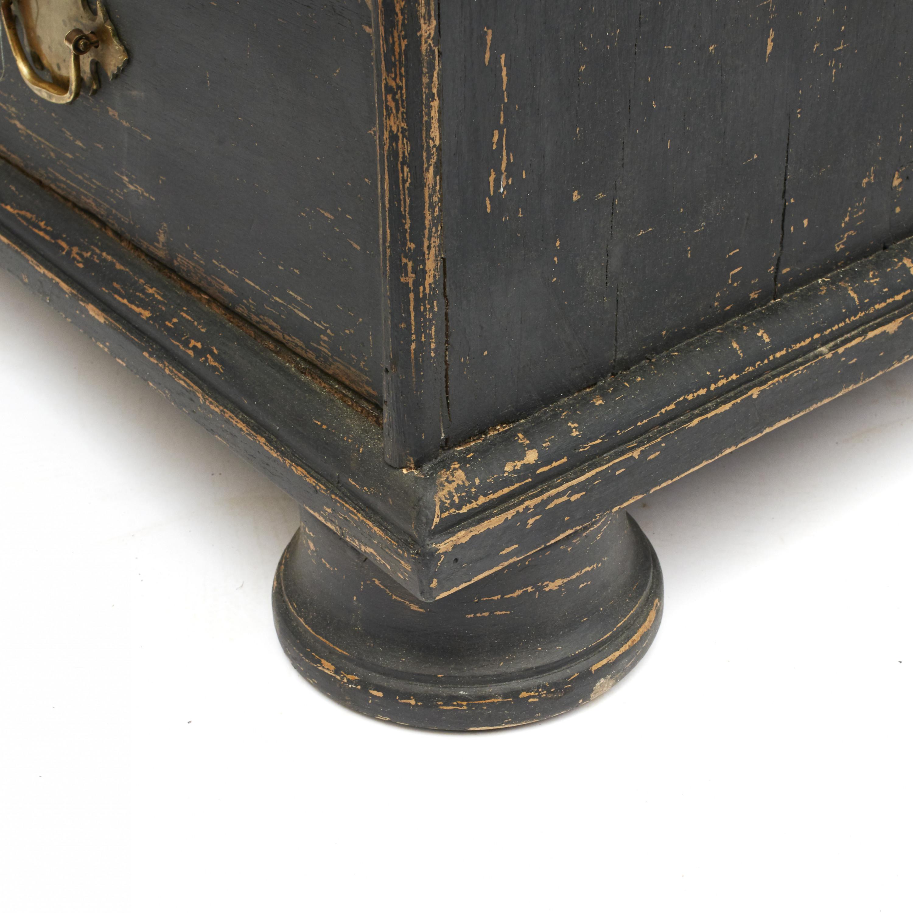 18th Century Swedish Black-Painted Baroque Chest of Drawers 8