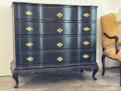18th Century Swedish Black Painted Chest
