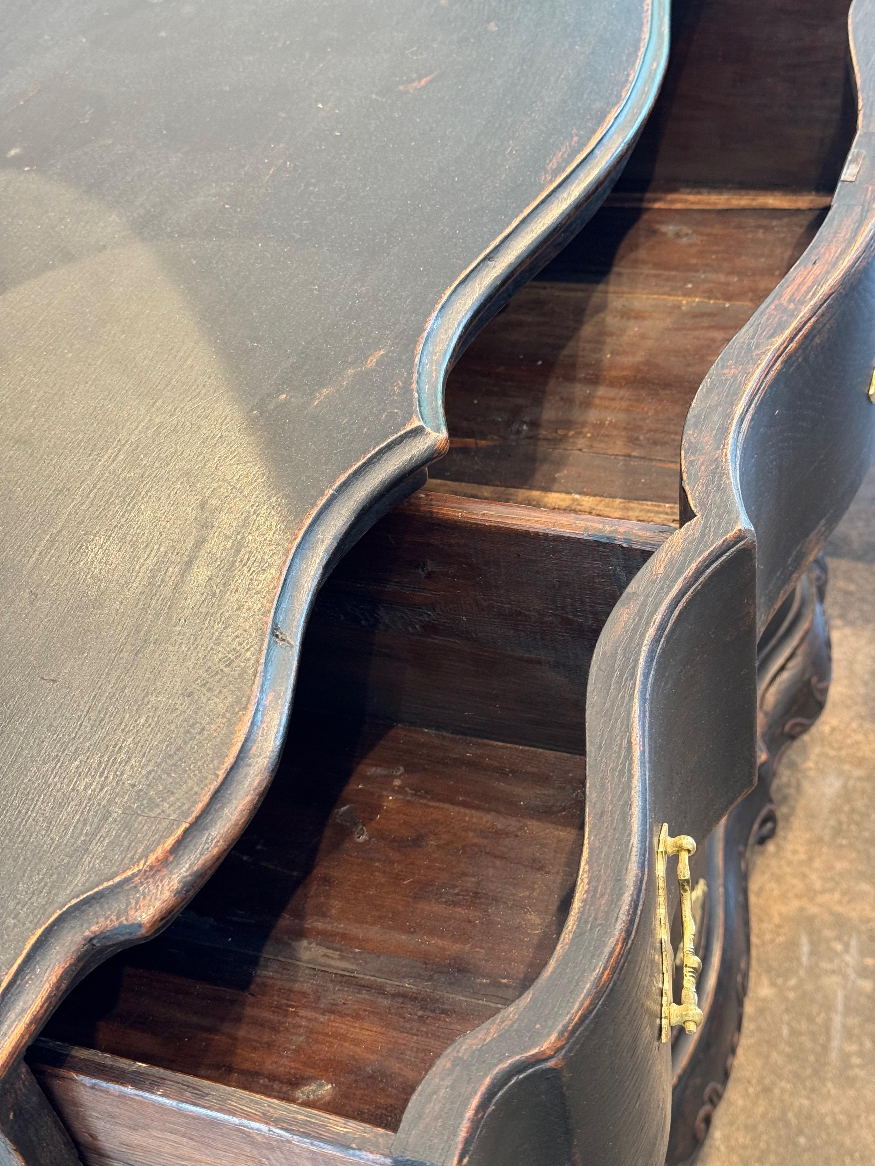 18th Century Swedish Black Painted Chest For Sale 3