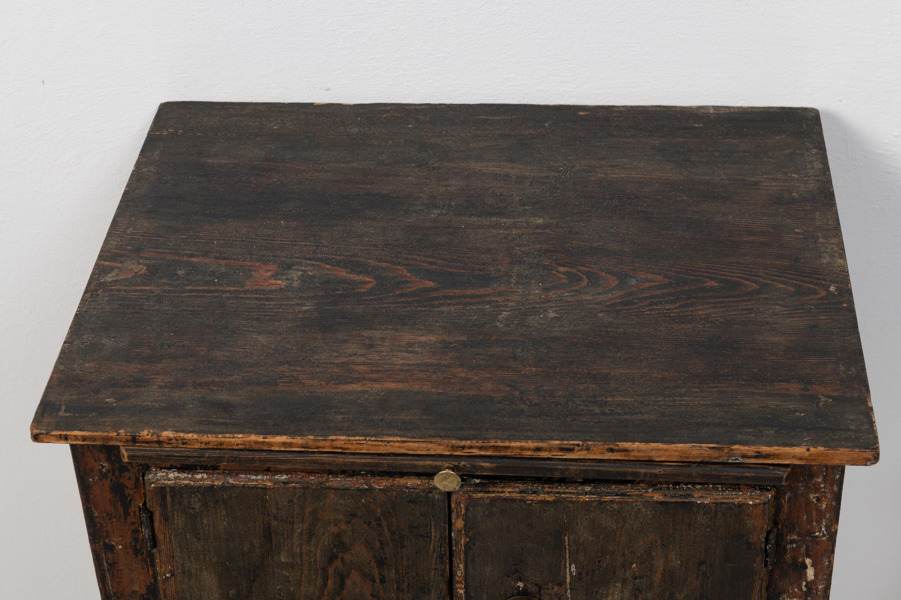 18th Century Swedish Black Rococo Nightstand 6