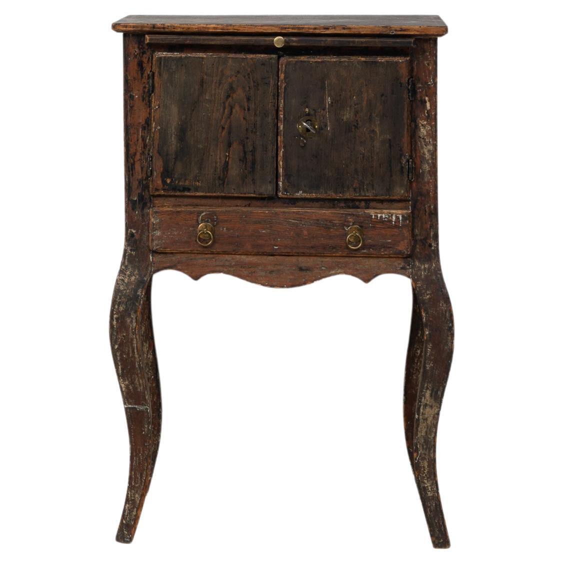 18th Century Swedish Black Rococo Nightstand