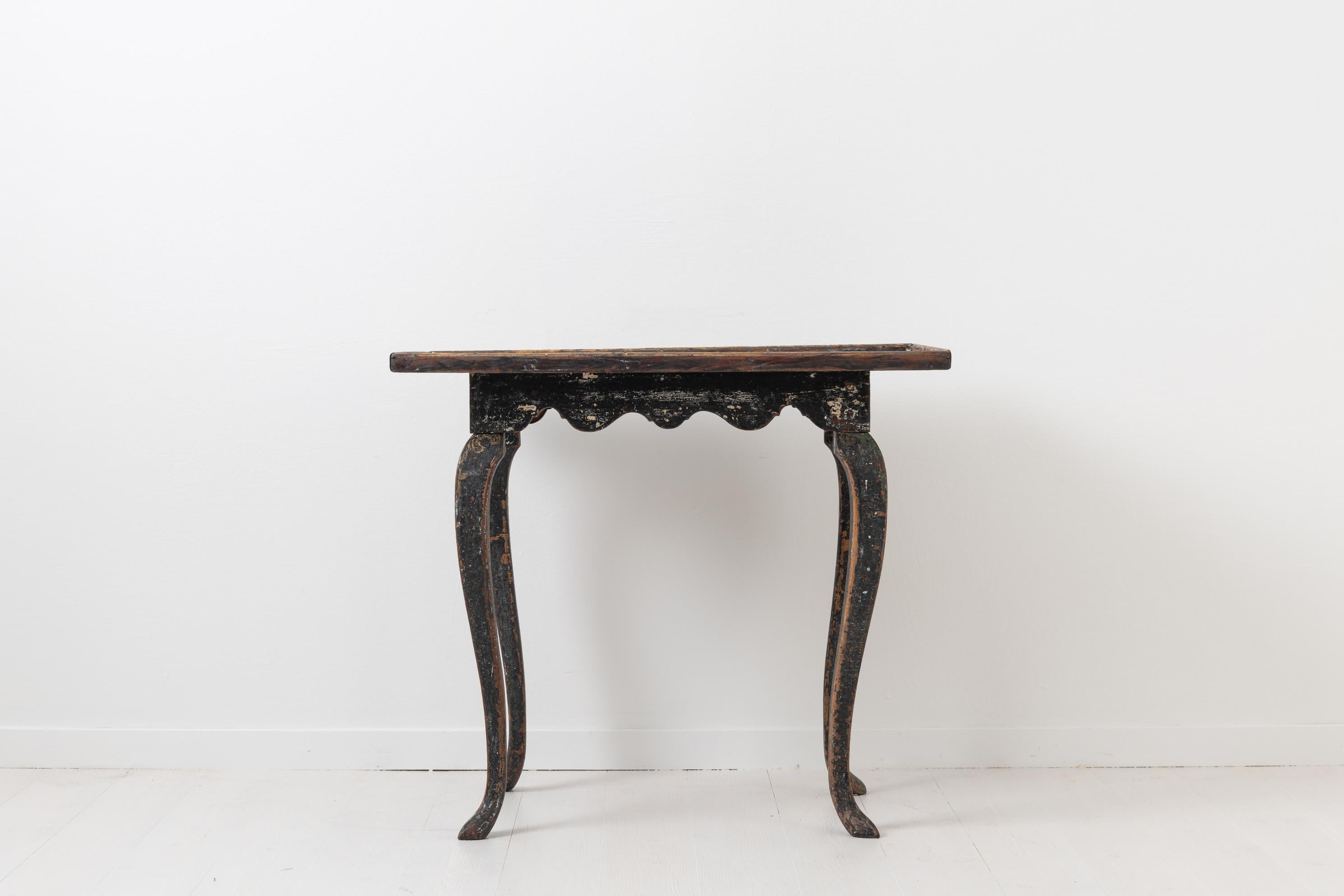 18th Century Swedish Black Rococo Table In Good Condition In Kramfors, SE