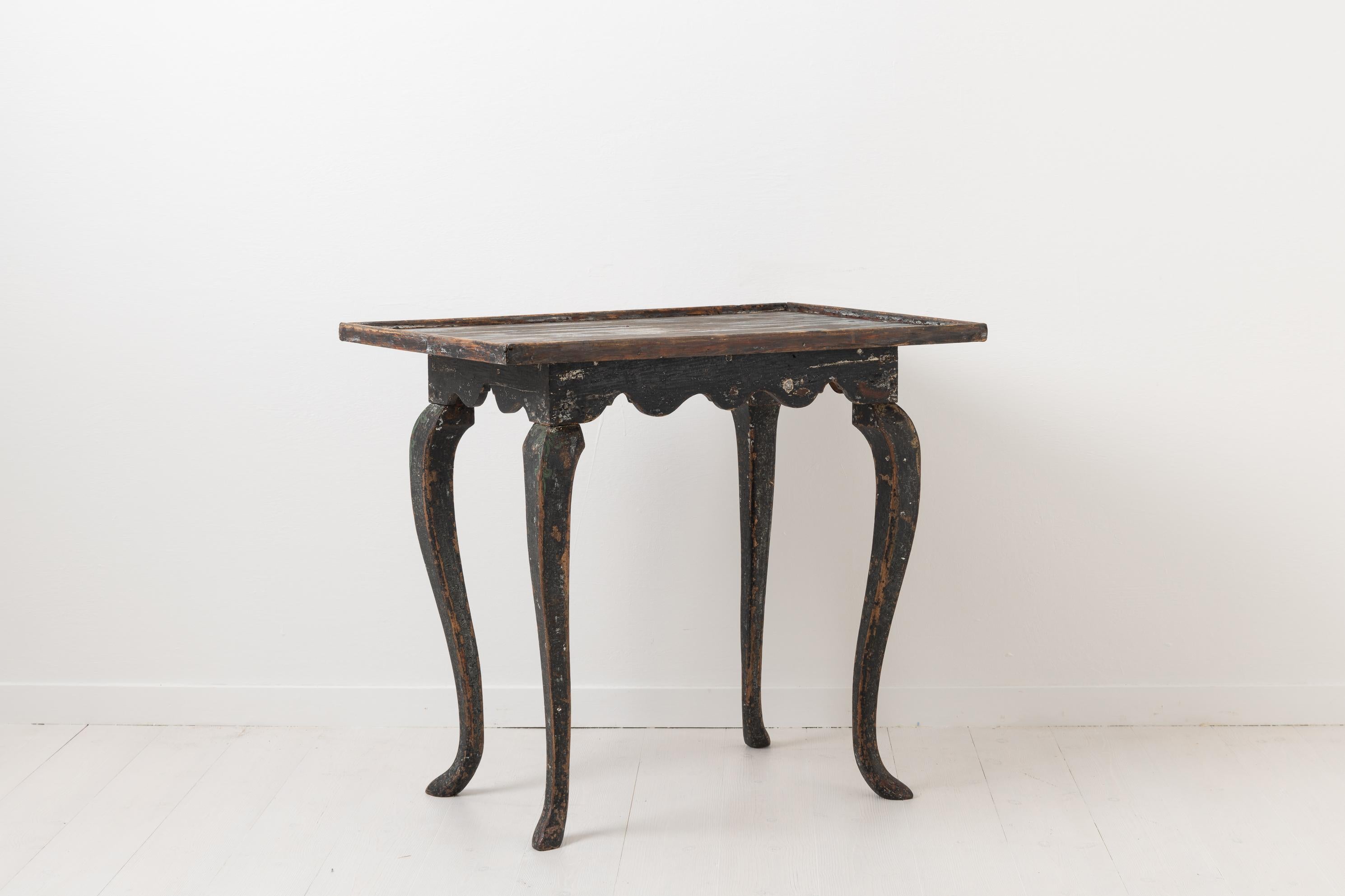 18th Century Swedish Black Rococo Table 2