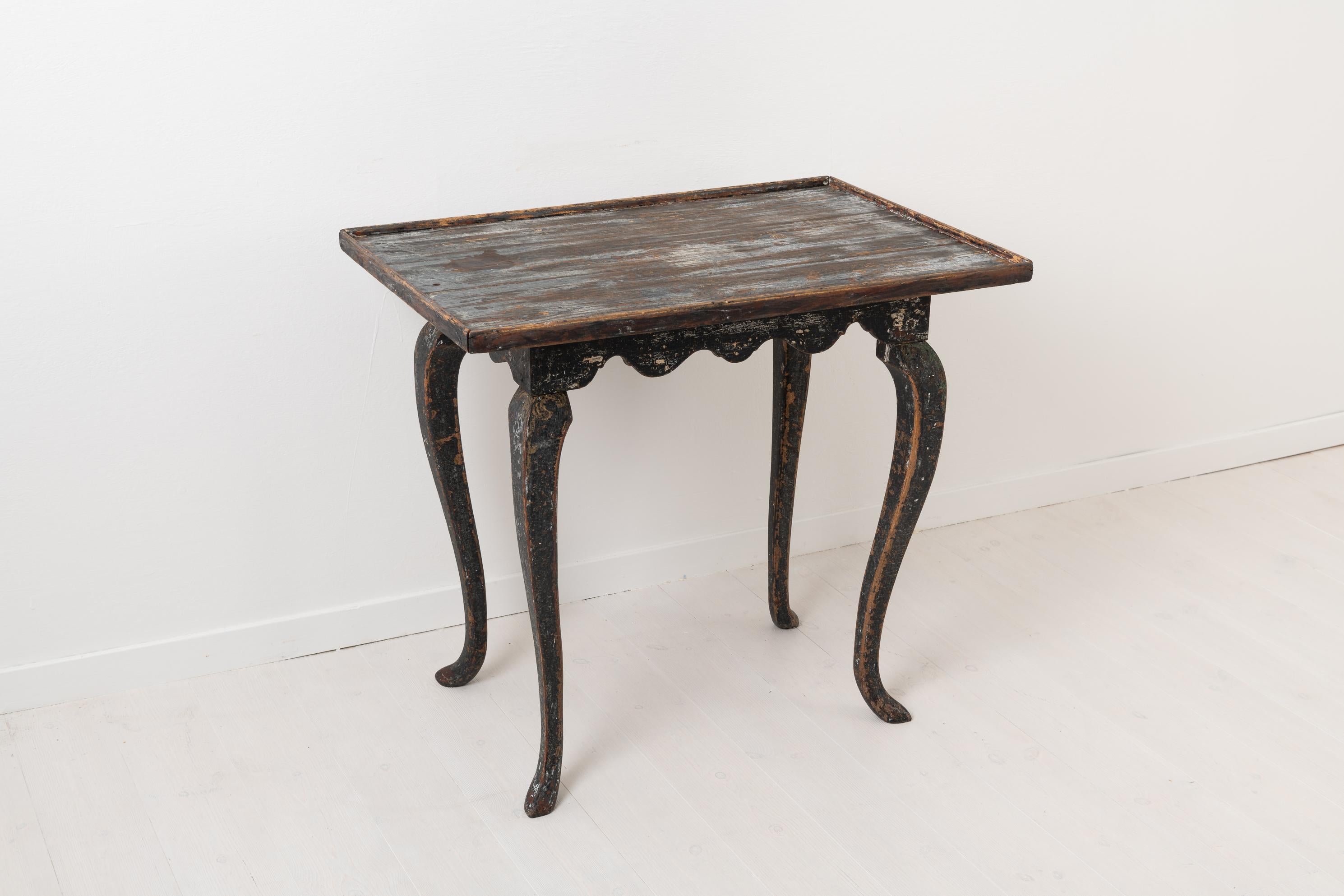 18th Century Swedish Black Rococo Table 3