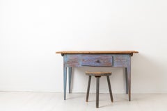 18th Century Swedish Blue Country Side Table