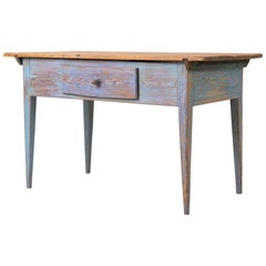 18th Century Swedish Blue Country Side Table