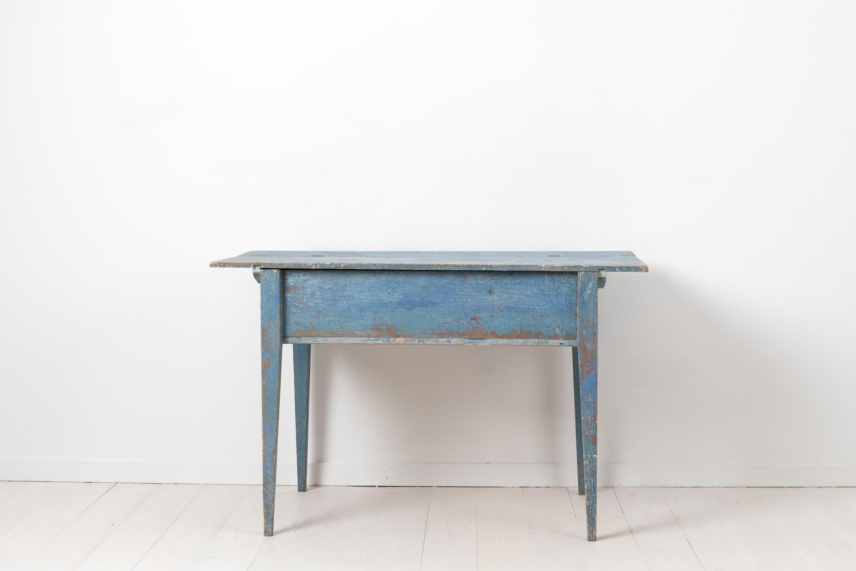 Hand-Crafted 18th Century Swedish Blue Gustavian Desk 