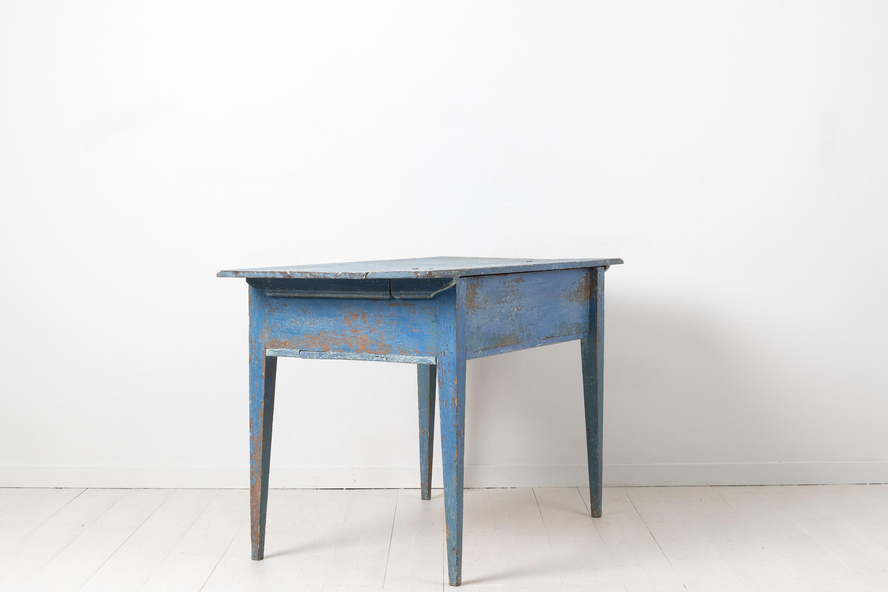 Pine 18th Century Swedish Blue Gustavian Desk 