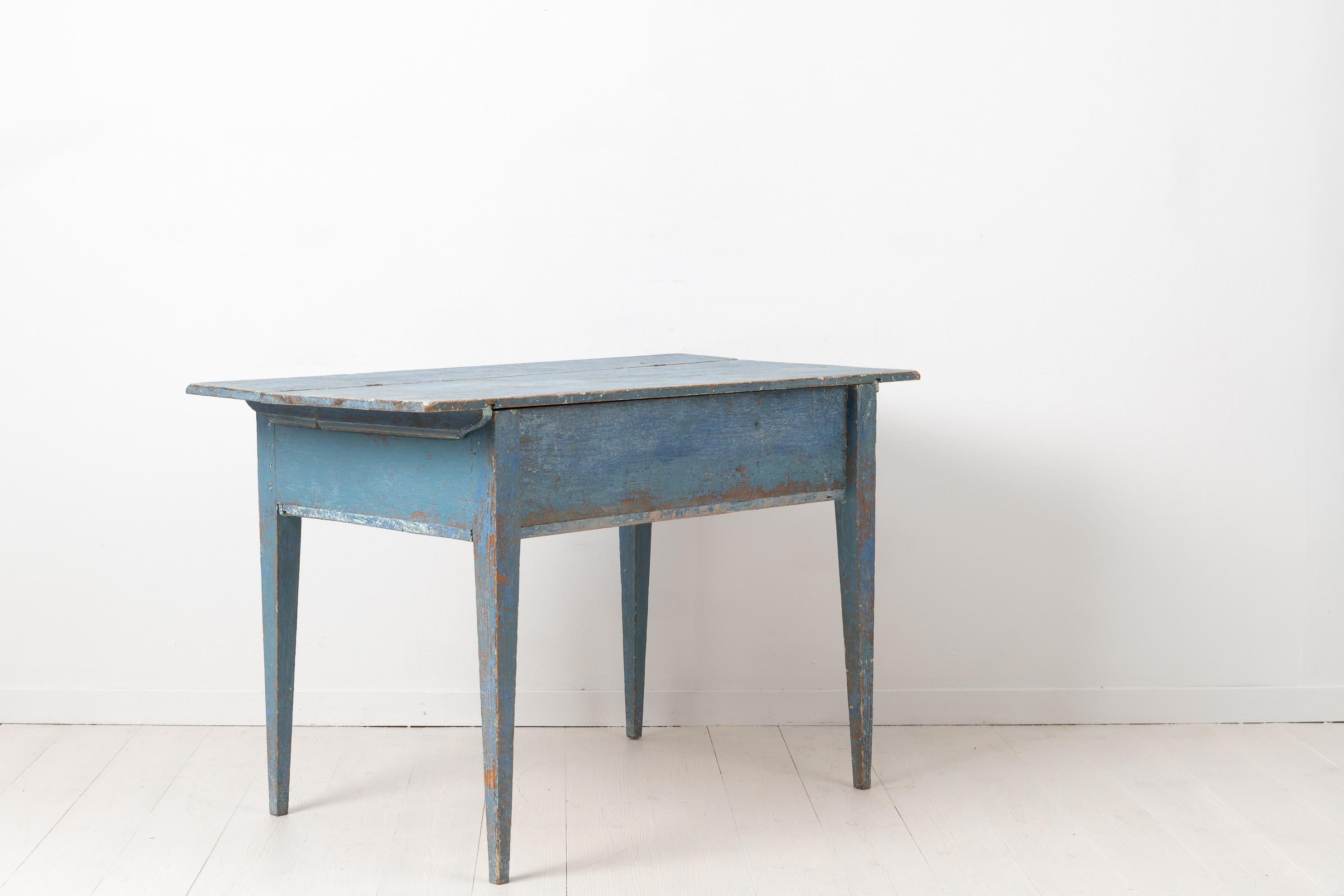 18th Century Swedish Blue Gustavian Desk  1
