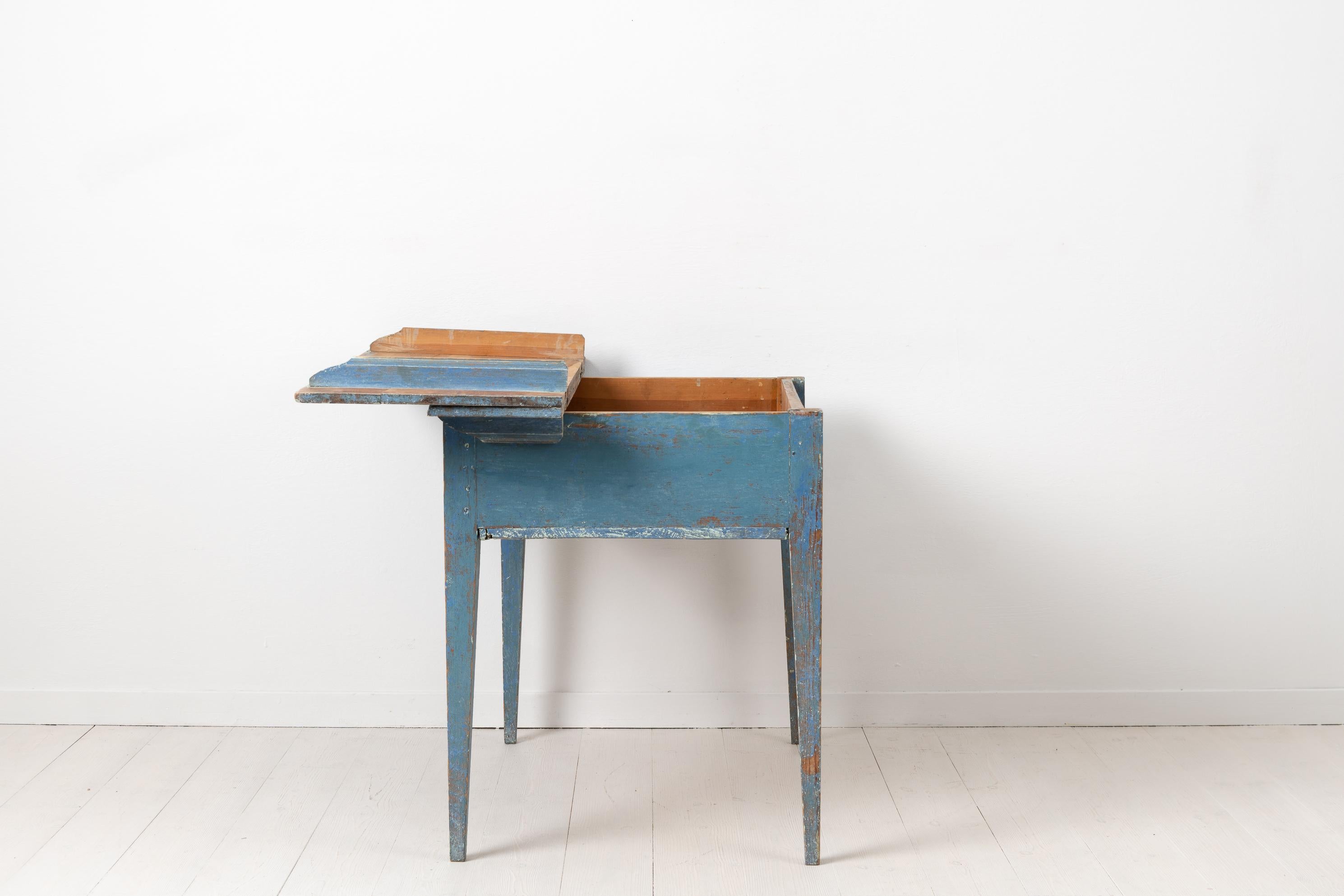 18th Century Swedish Blue Gustavian Desk  3