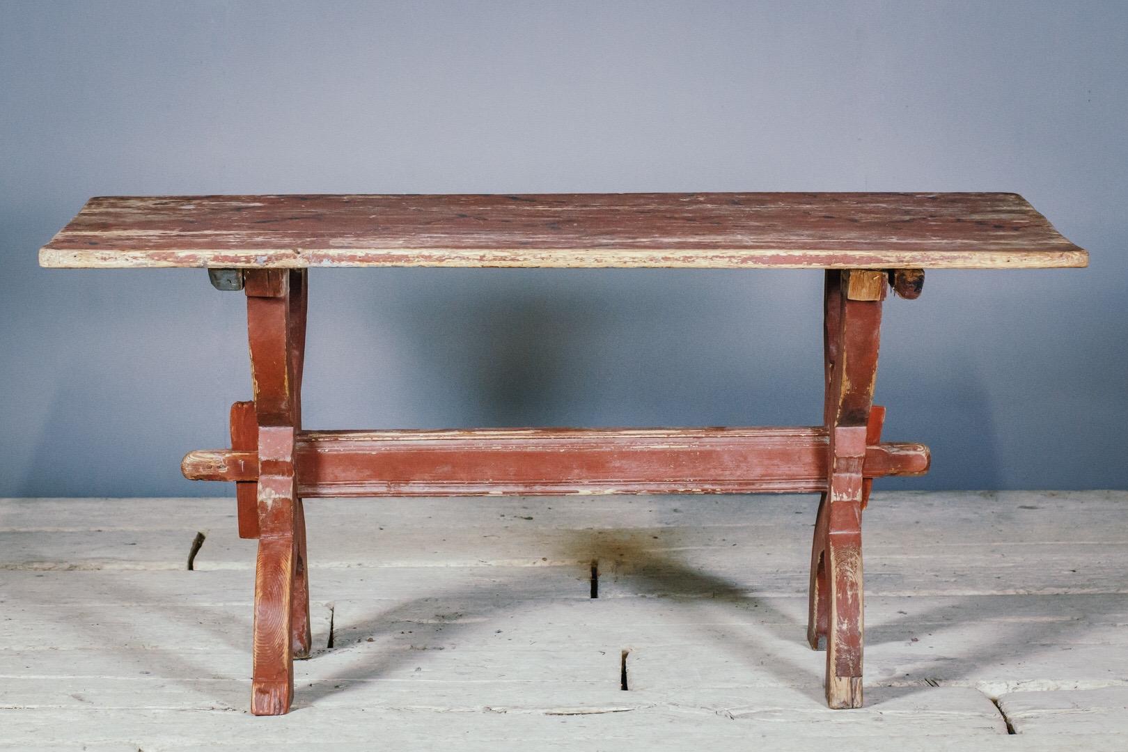 18th Century and Earlier 18th Century Swedish Bock Board X Frame Table