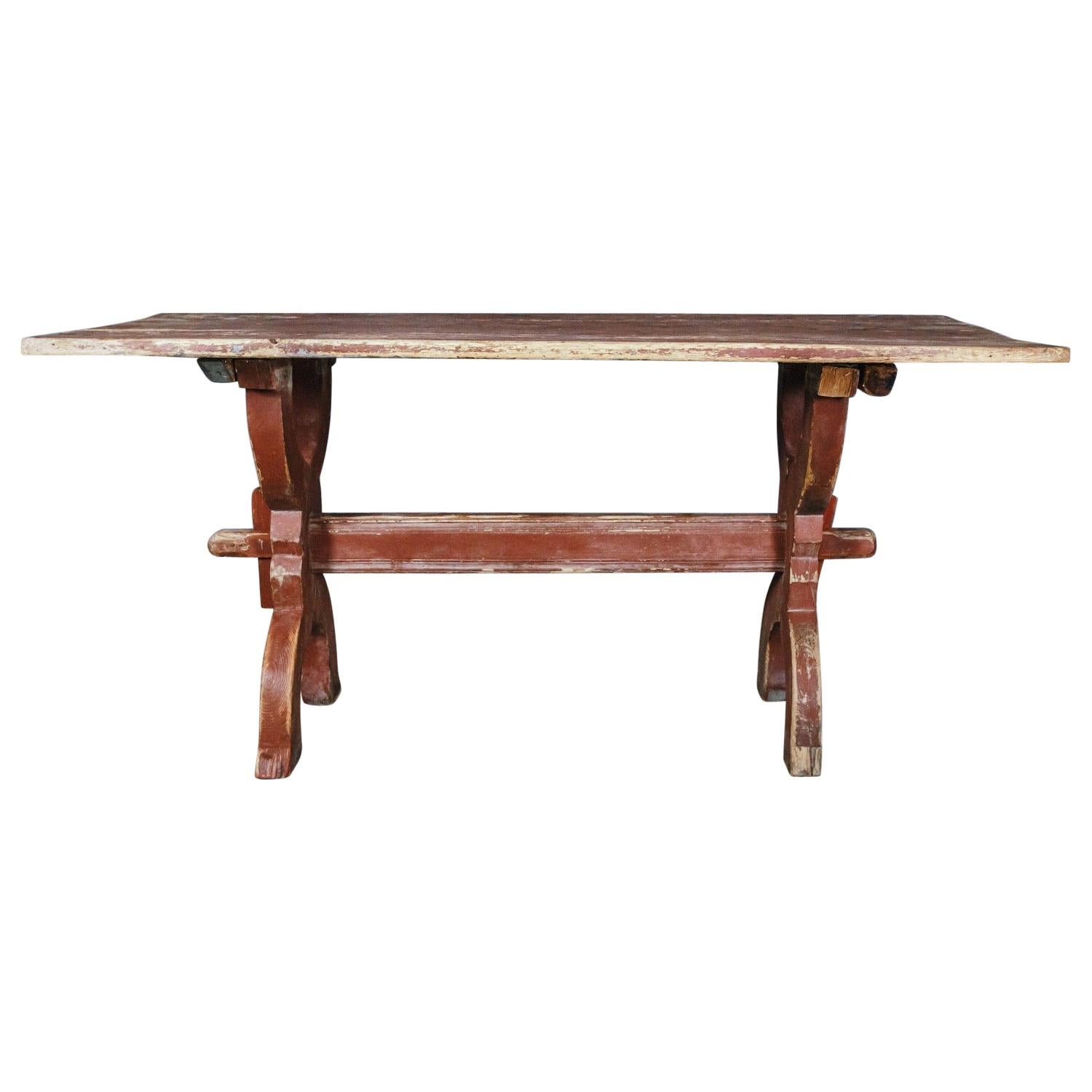 18th Century Swedish Bock Board X Frame Table