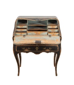 18th Century Swedish Bombe Shaped Bureau Signed by Eric Holm