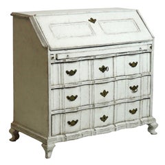 18th Century Swedish Bureau with Curved Decorative Detailing