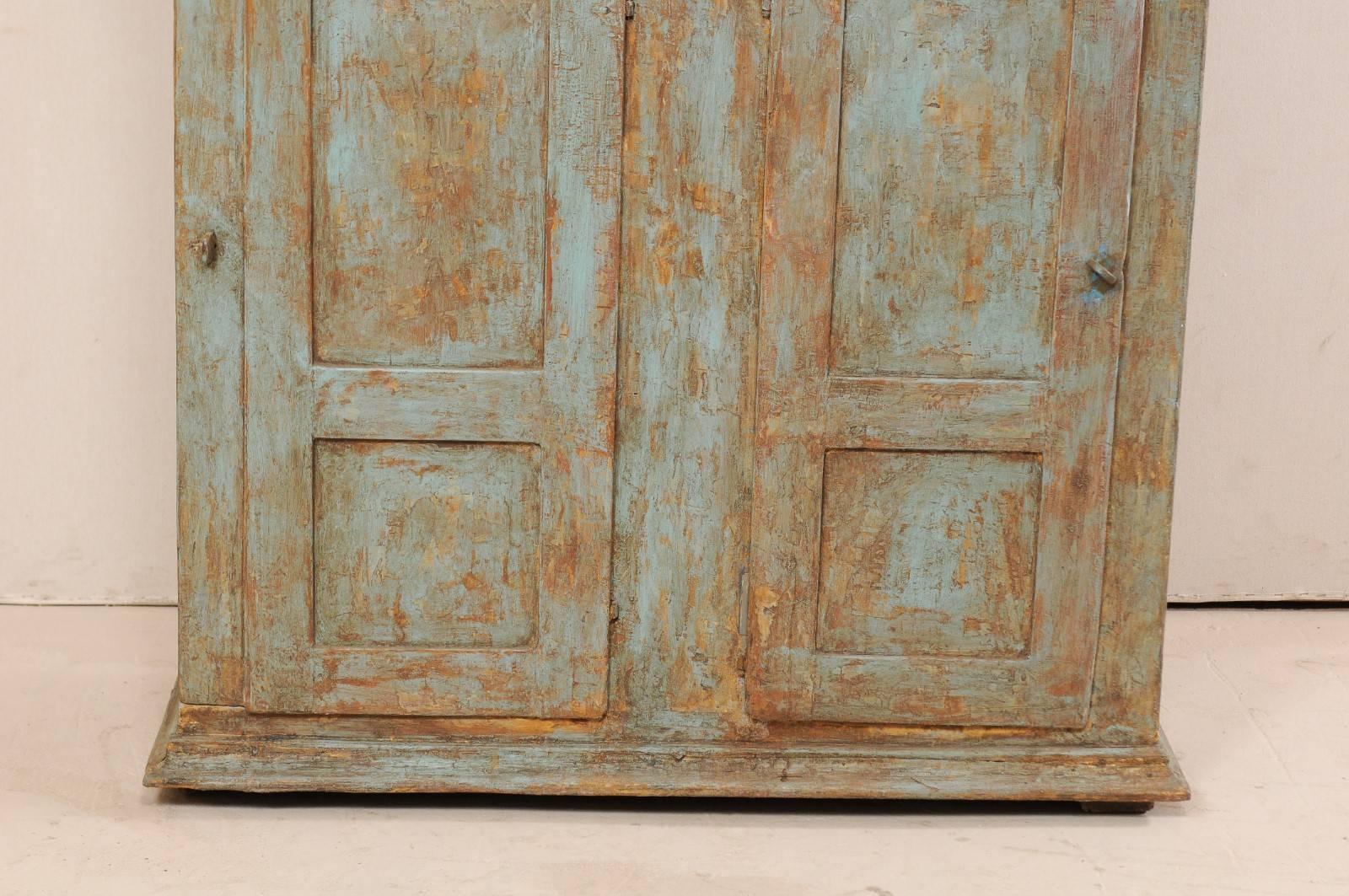 18th Century Swedish Cabinet with Lovely Scraped Blue Finish 1