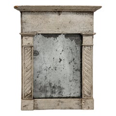 18th-Century Swedish Carved and Painted Architectural Wall Mirror