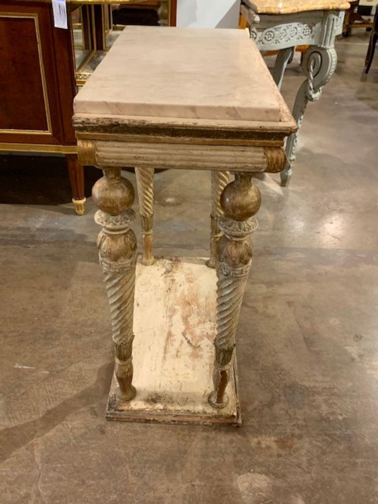 18th Century Swedish Carved and Painted Console In Good Condition In Dallas, TX