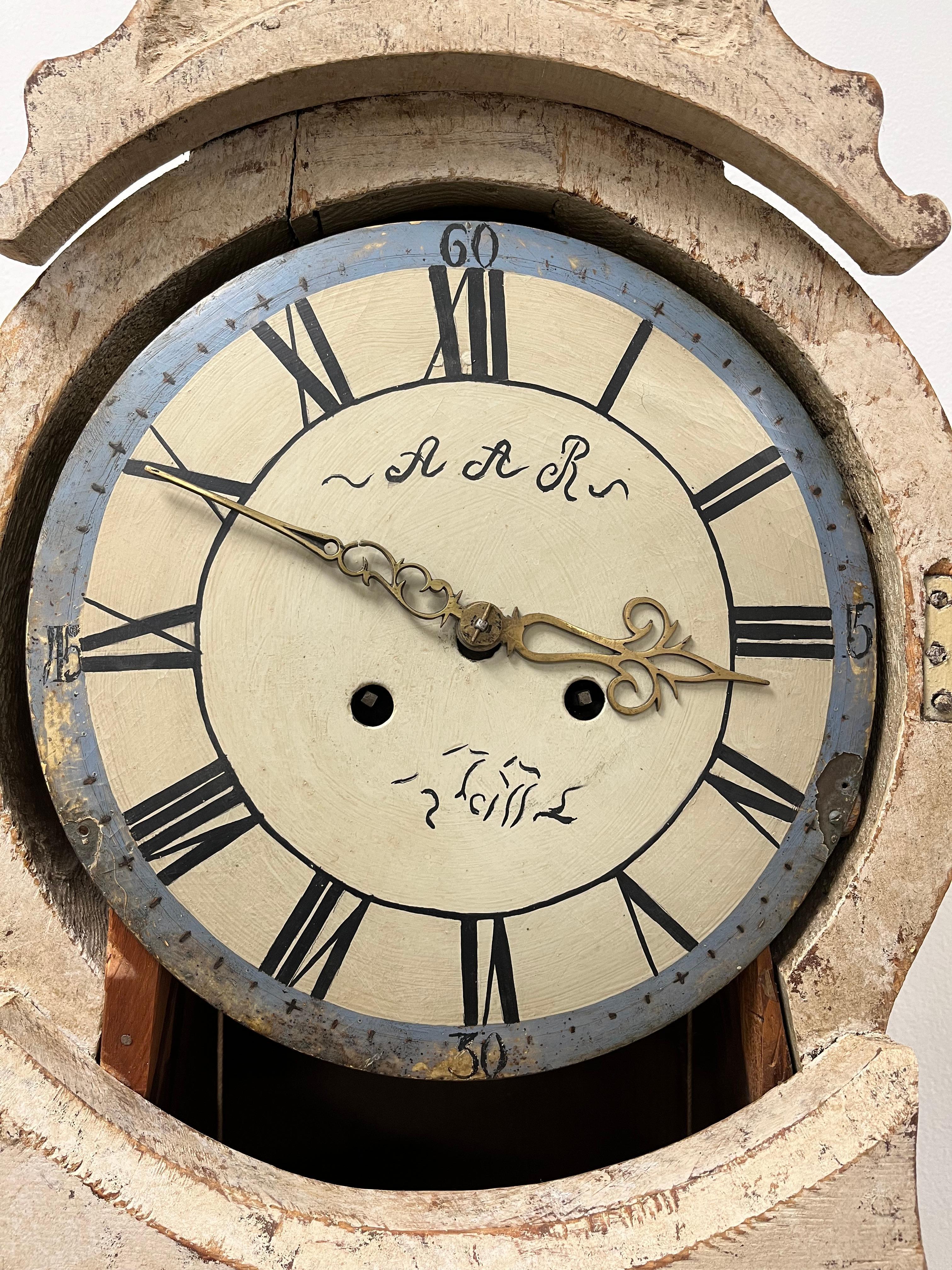 Horloge à boîtier suédoise du 18e siècle en vente 1