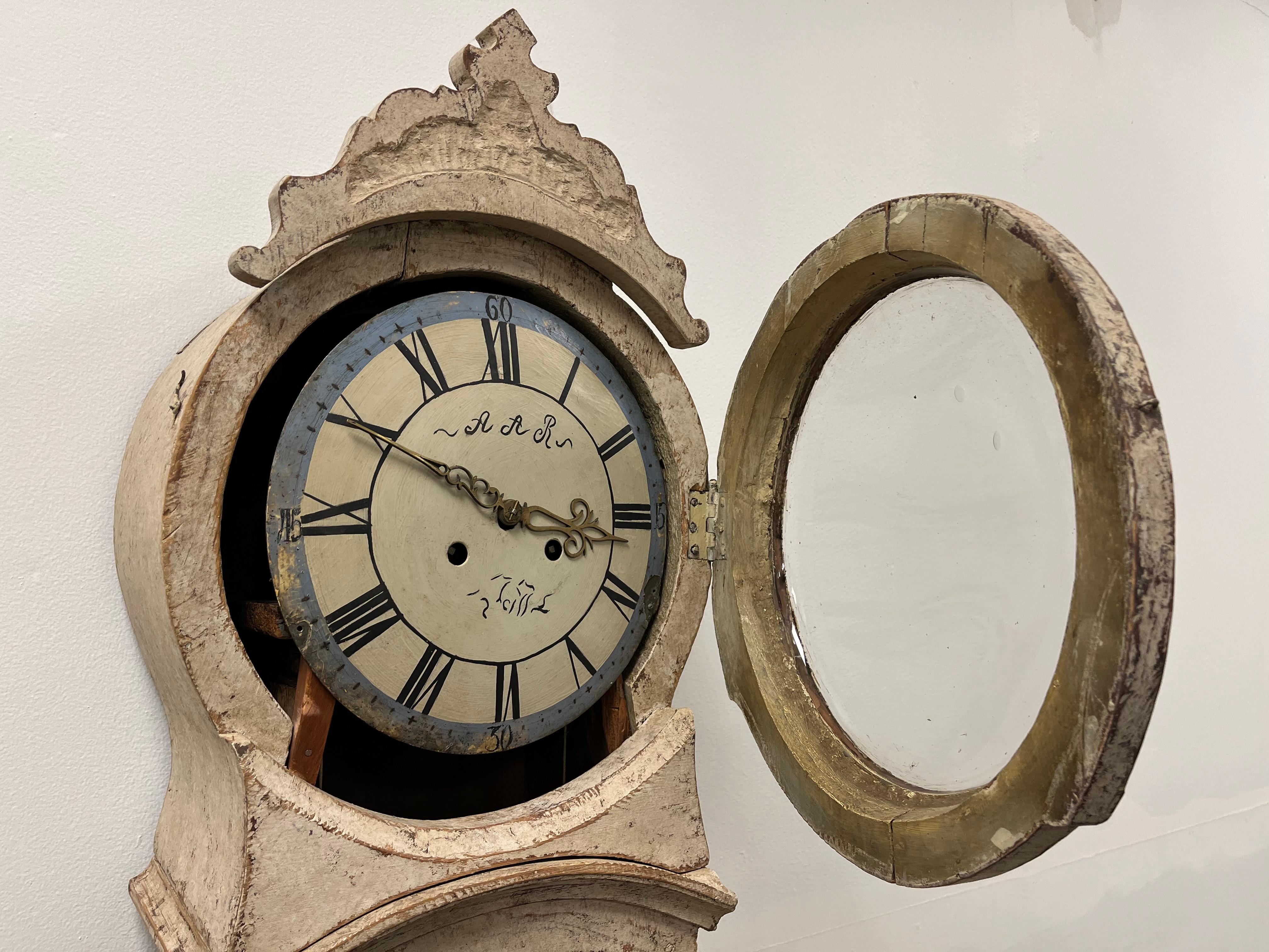 Horloge à boîtier suédoise du 18e siècle en vente 2