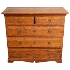 18th Century Swedish Characterful Painted 'Folk' Chest of Drawers or Commode