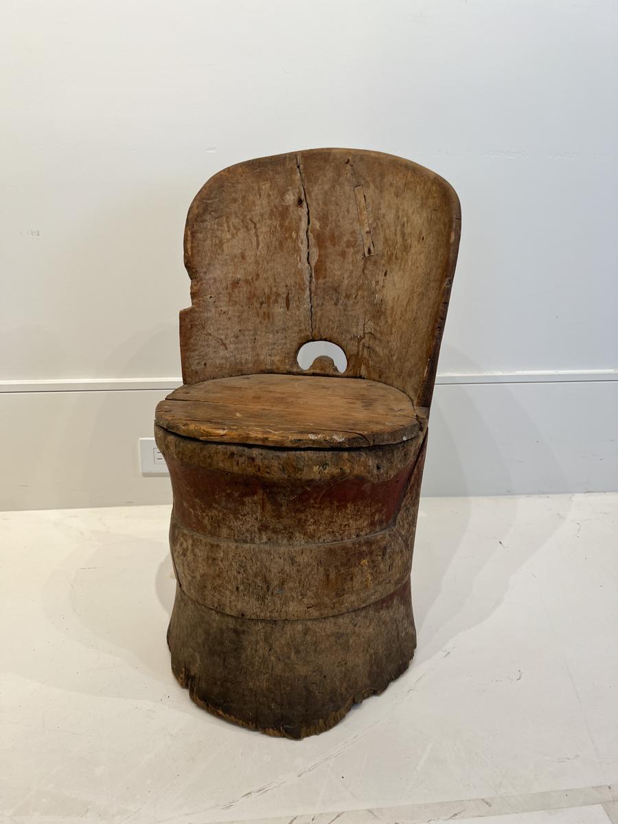 Introduce a piece of Scandinavian history into your home with this enchanting 18th Century Swedish Child’s Kubbestol Chair. This rare and charming chair is a delightful blend of rustic craftsmanship and cultural heritage, perfect for collectors and