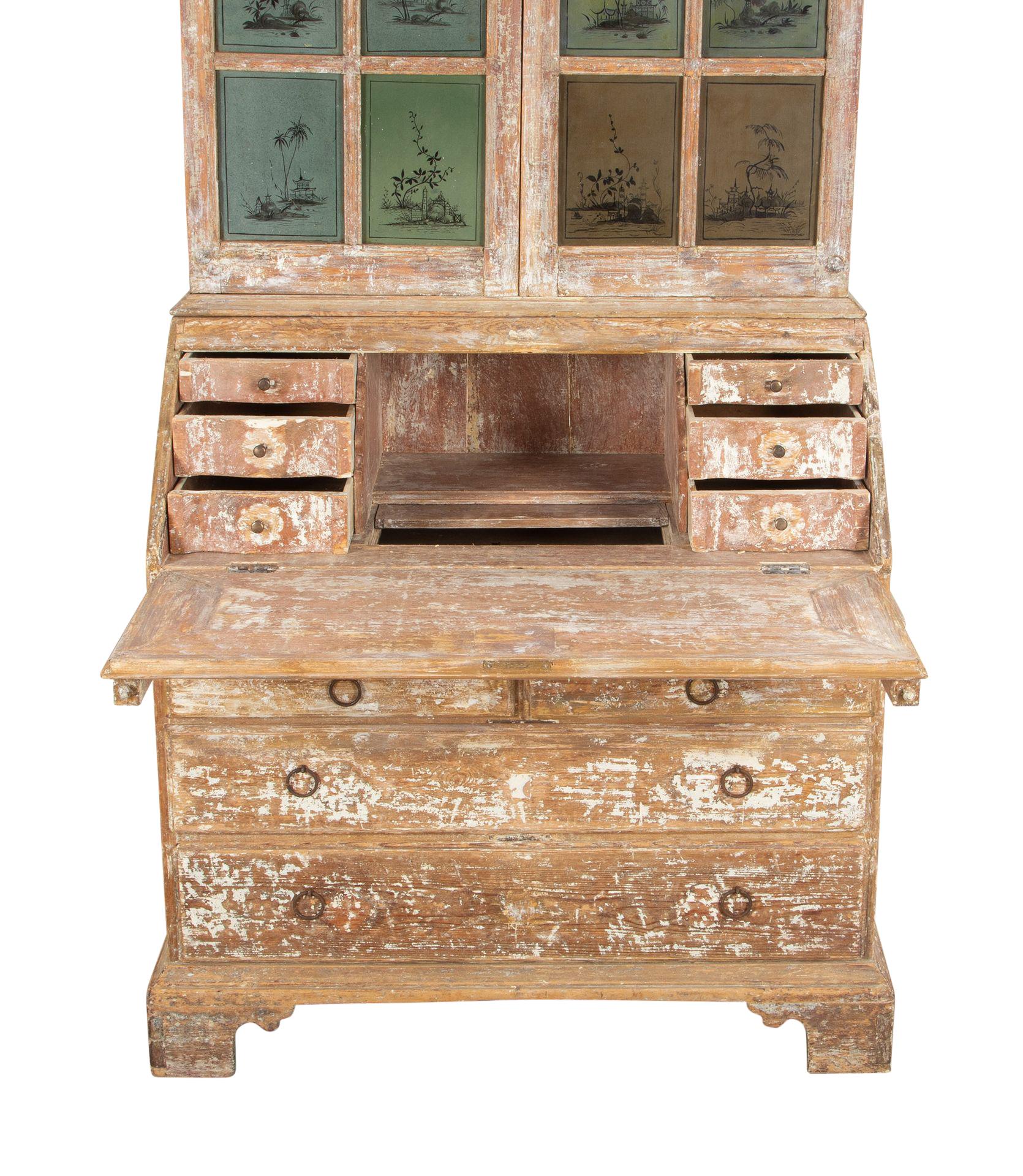 Wood 18th Century Swedish Chinoserie Secretary For Sale