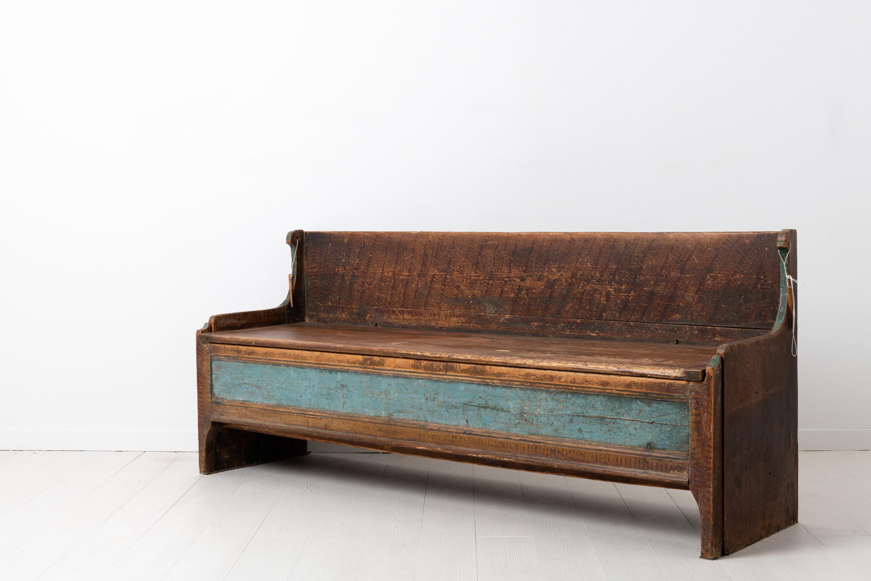18th Century Swedish Country Bench in Pine 1