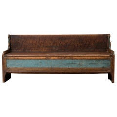 Antique 18th Century Swedish Country Bench in Pine