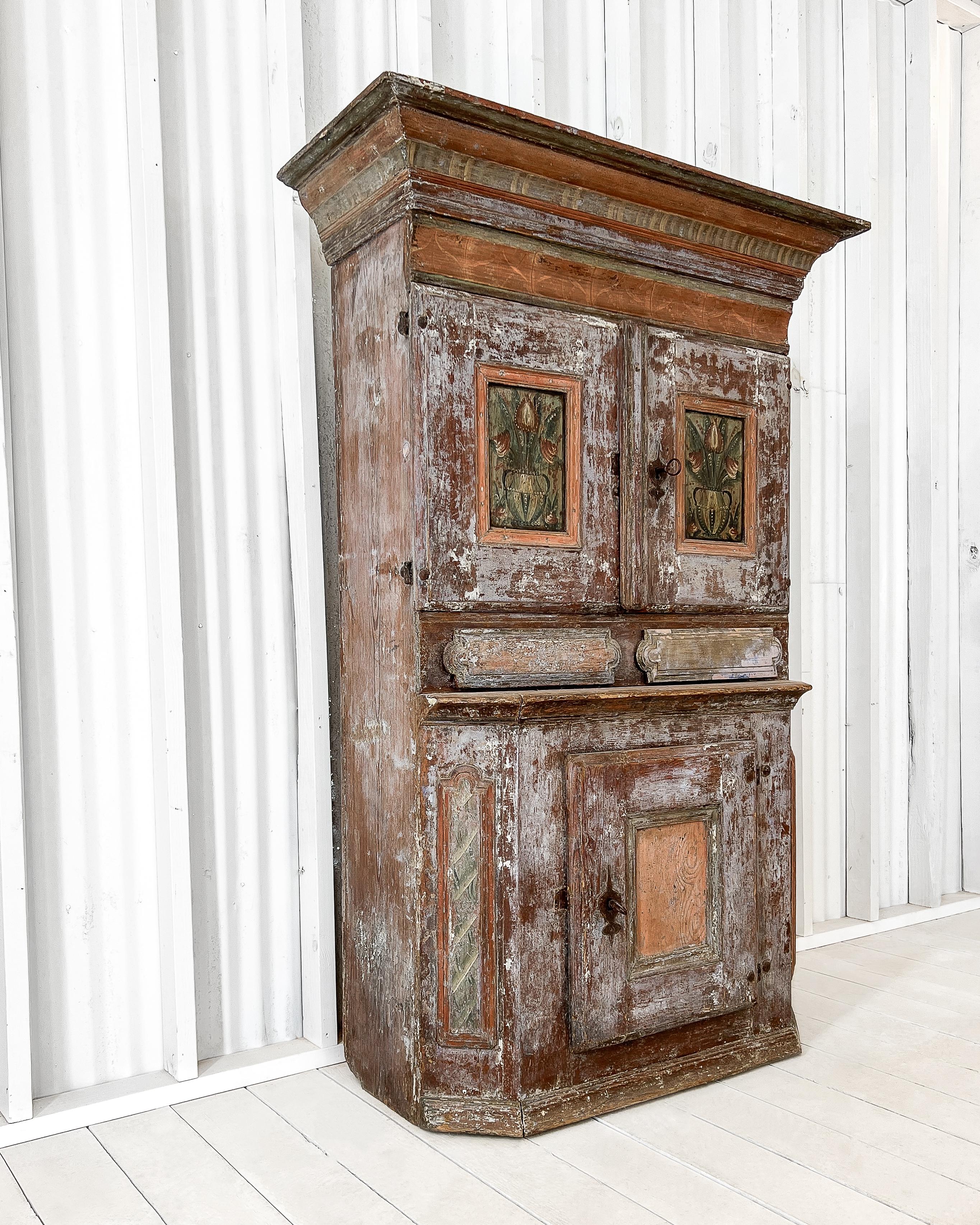 Gustavian 18th Century Swedish Crown Cupboard