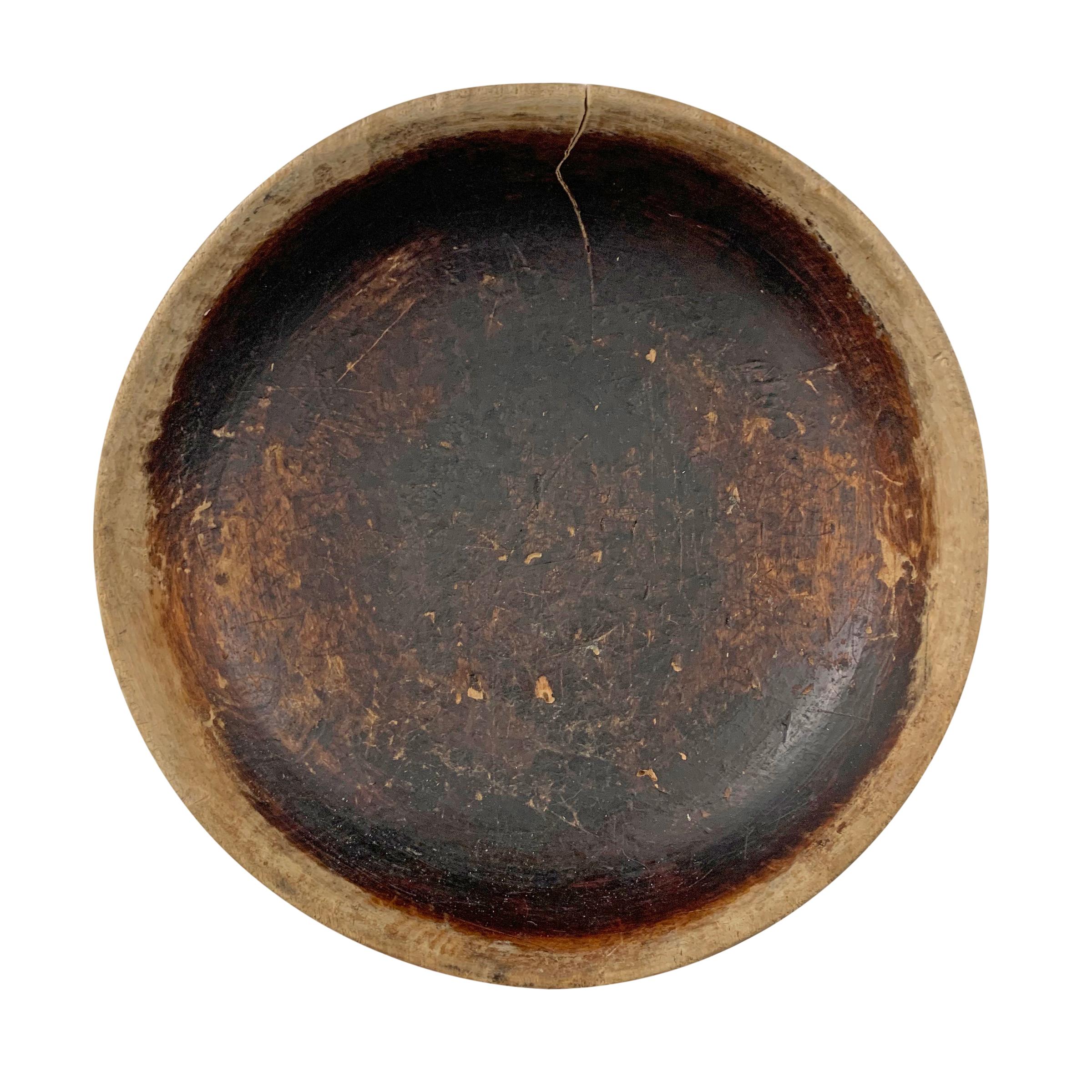 Wood 18th Century Swedish Dairy Bowl