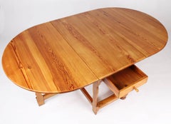 18th Century Swedish Drop-Leaf Farmhouse Table, Rustic Pine