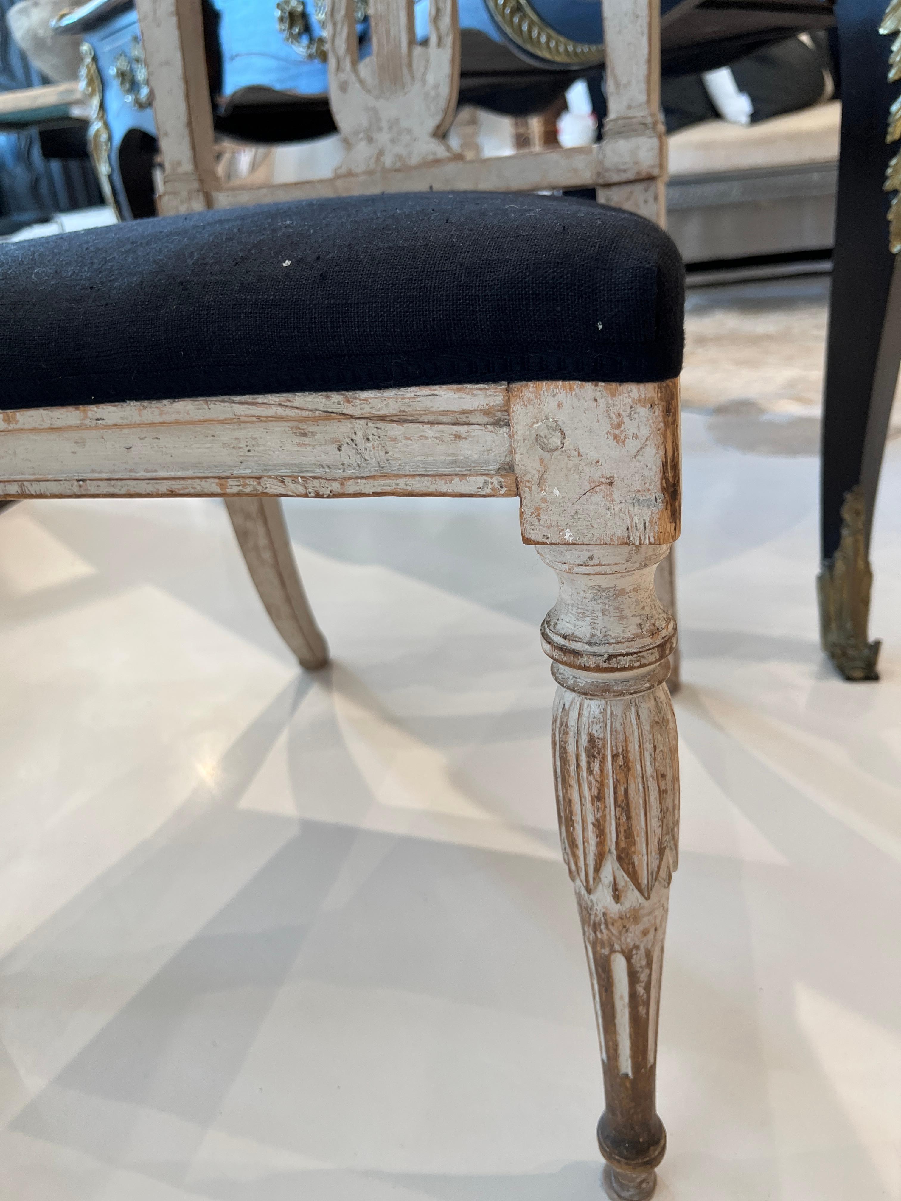 Carved 18th Century Swedish Egyptian Chair For Sale