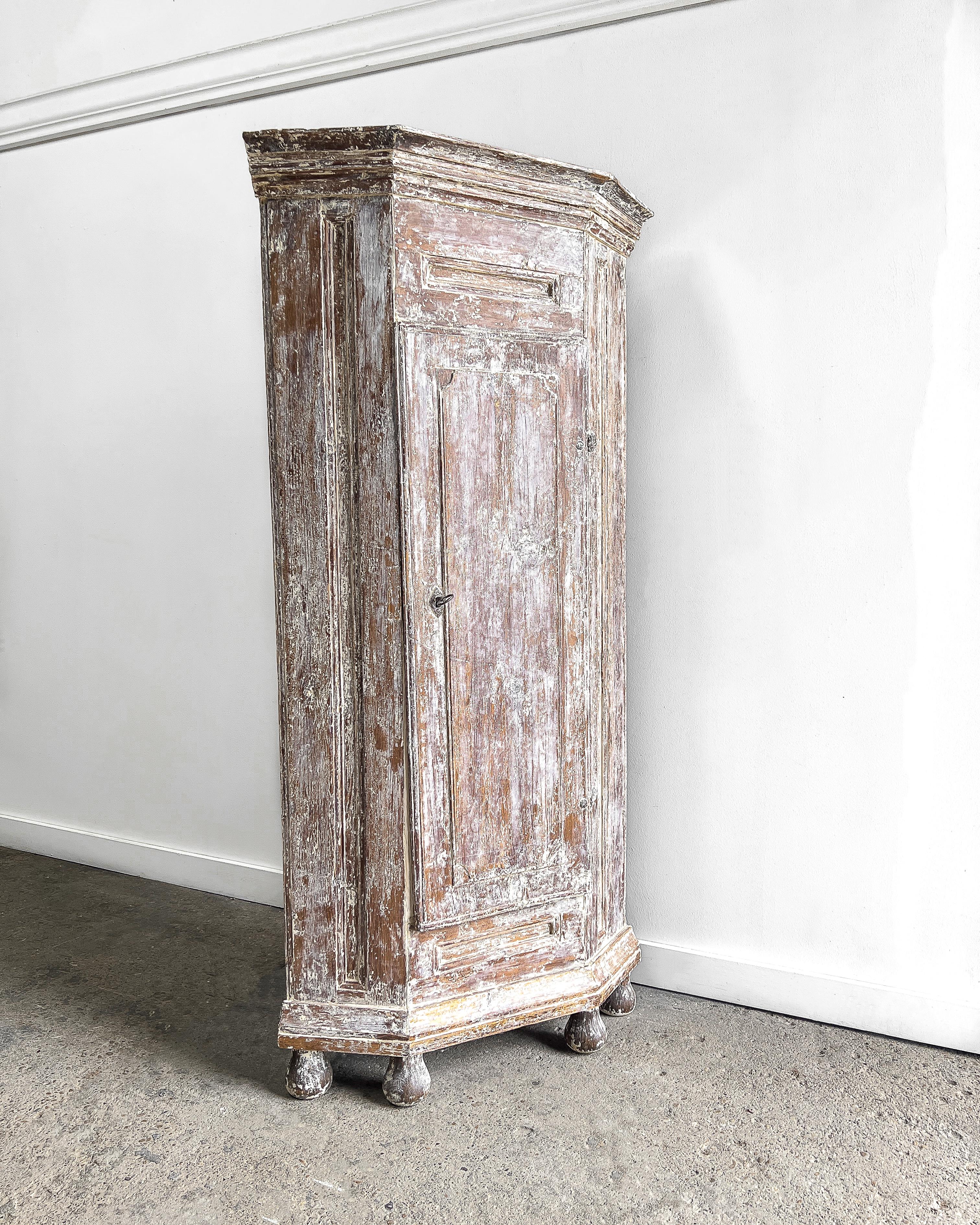 Wood 18th Century Swedish Encoignure Corner Cabinet