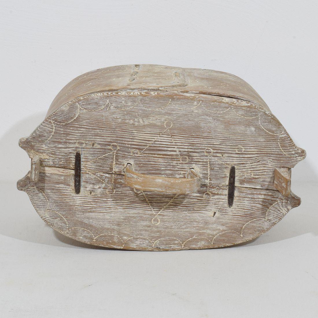 Wood 18th Century Swedish Folk Art Bentwood Box