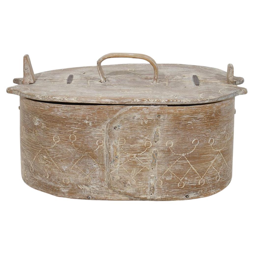 18th Century Swedish Folk Art Bentwood Box
