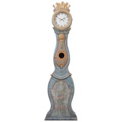 18th Century Swedish Folk Art Longcase Clock in Rococo from Jämtland 18th Century Swedish Folk Art Longcase Clock in Rococo from Jämtland