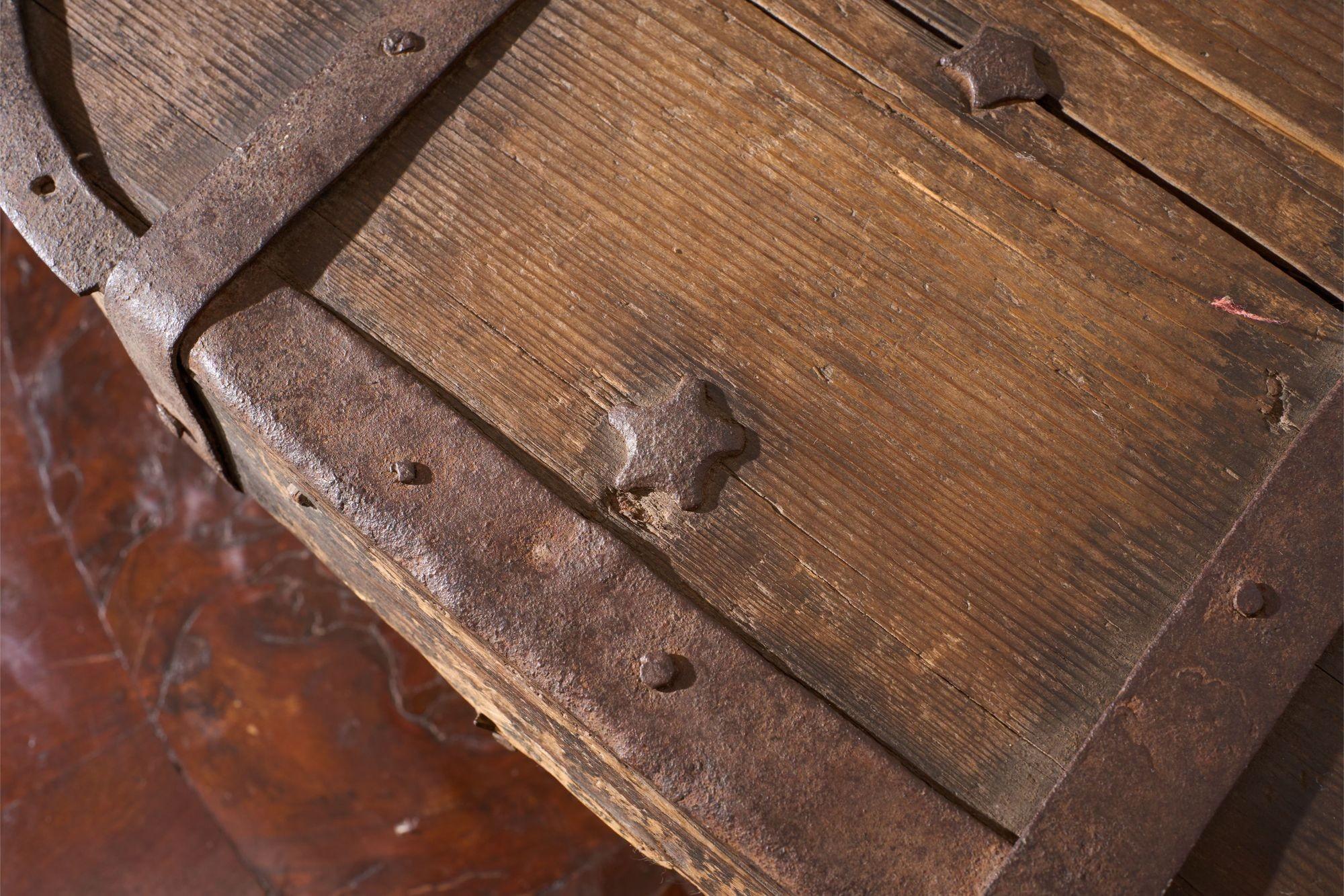 Iron 18th century Swedish folk art marriage box- Star