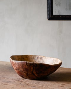 18th Century Swedish Folk Art Root Wood Bowl