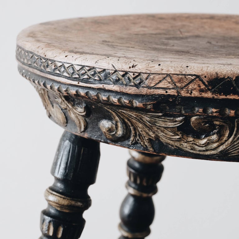 18th Century Swedish Folk Art Stool at 1stDibs