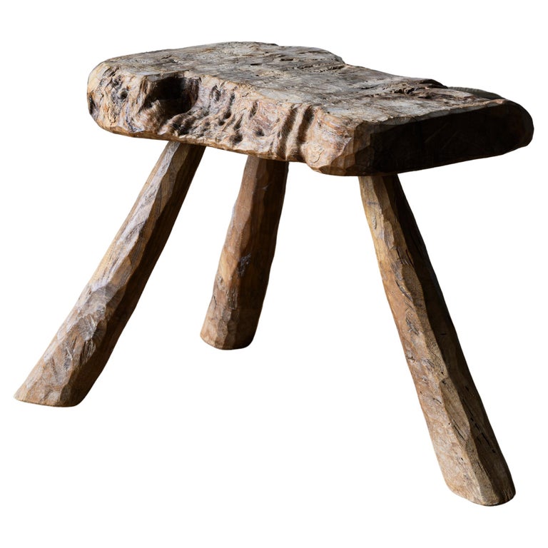 18th Century Swedish Folk Art Stool For Sale at 1stDibs