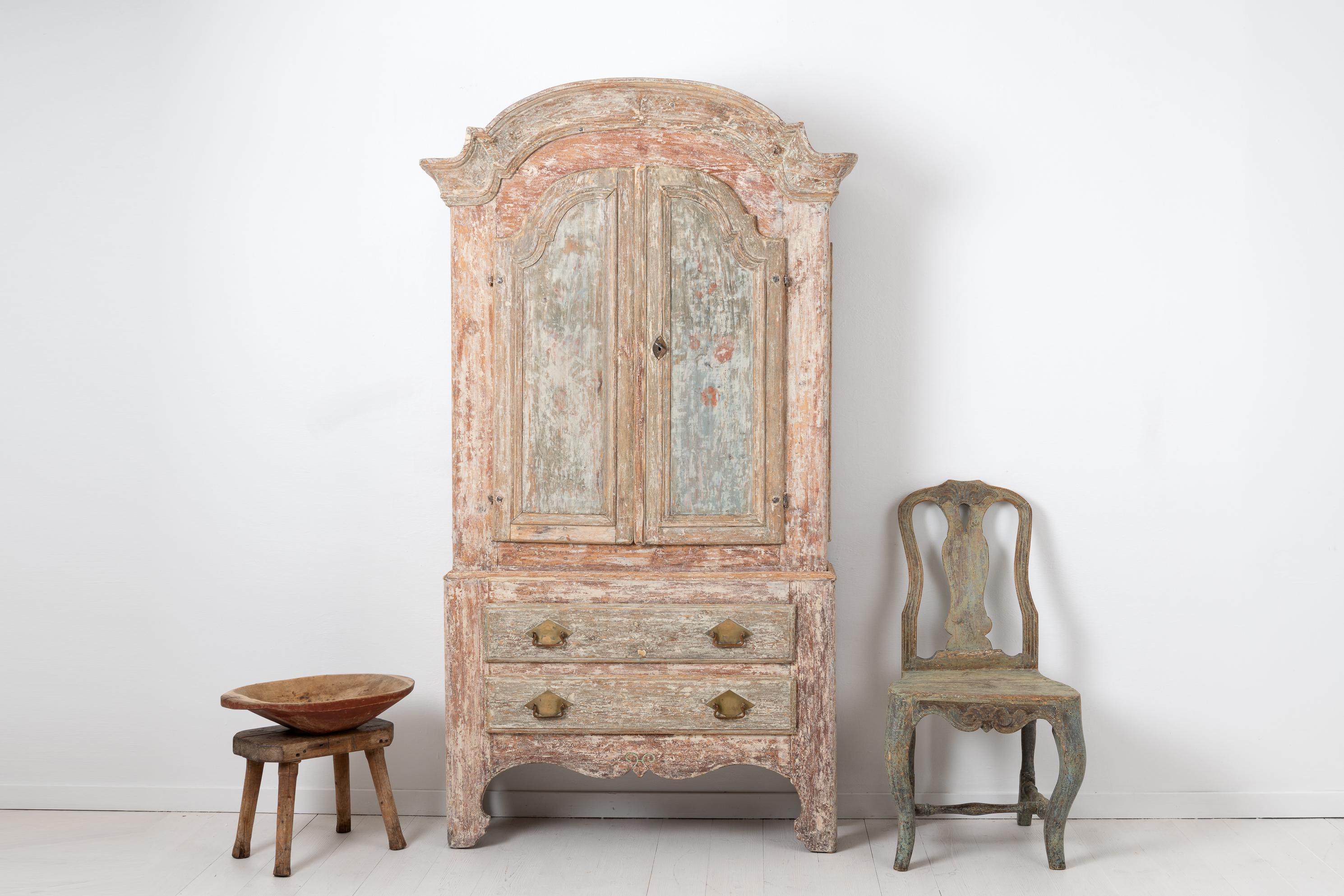 Hand-Crafted 18th Century Swedish Genuine Rococo Cabinet