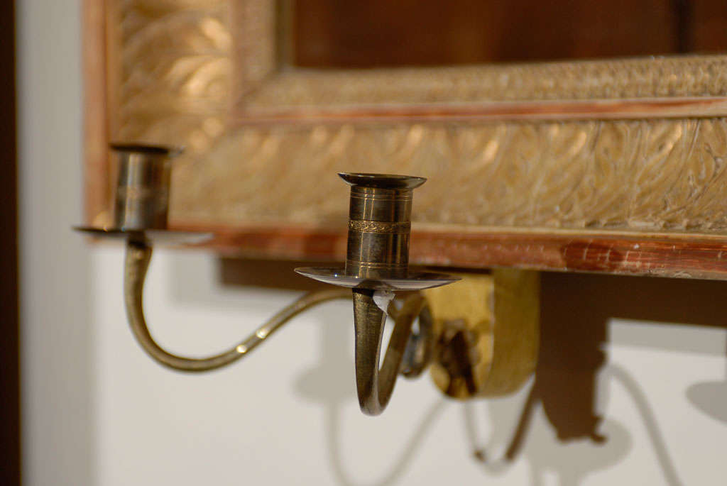 18th Century Swedish Giltwood Mirrored Sconces 3