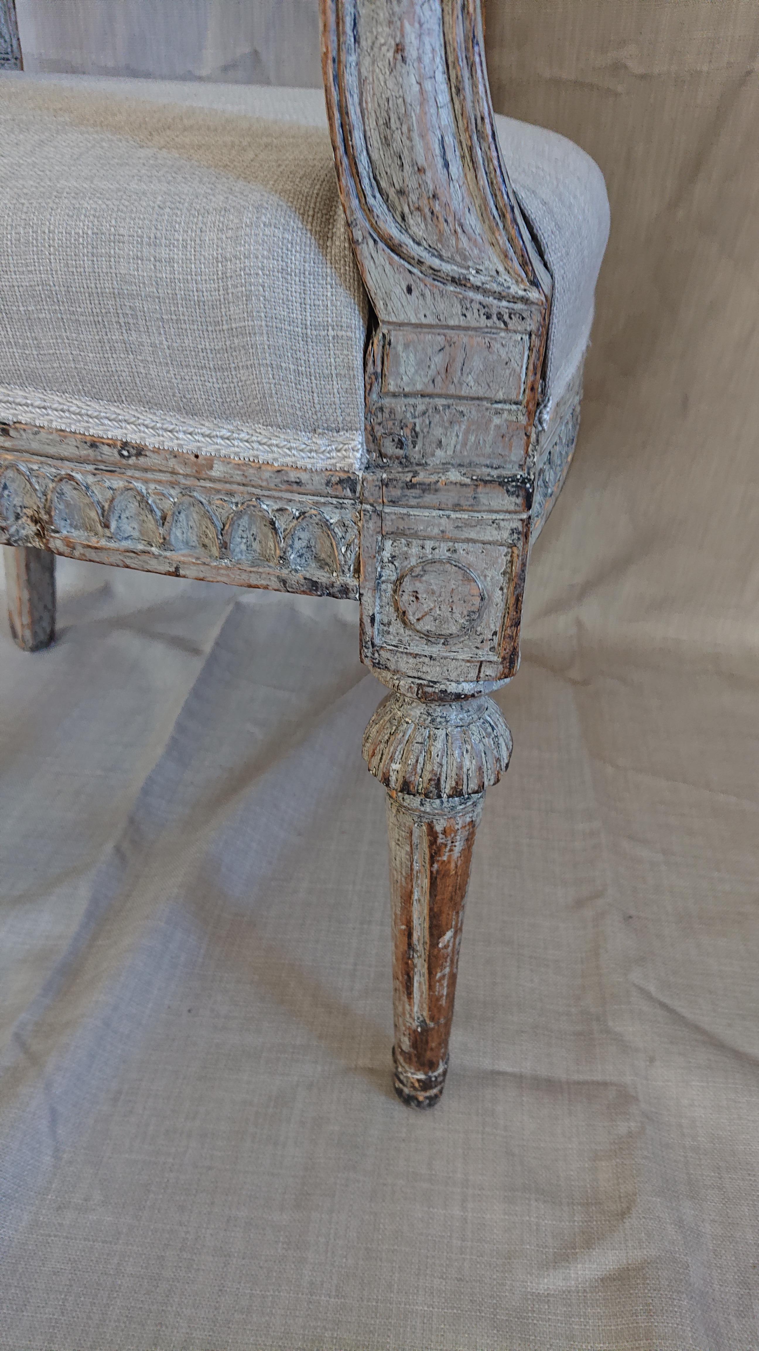 18th Century Swedish Gustavian Armchair with Originalpaint For Sale 4