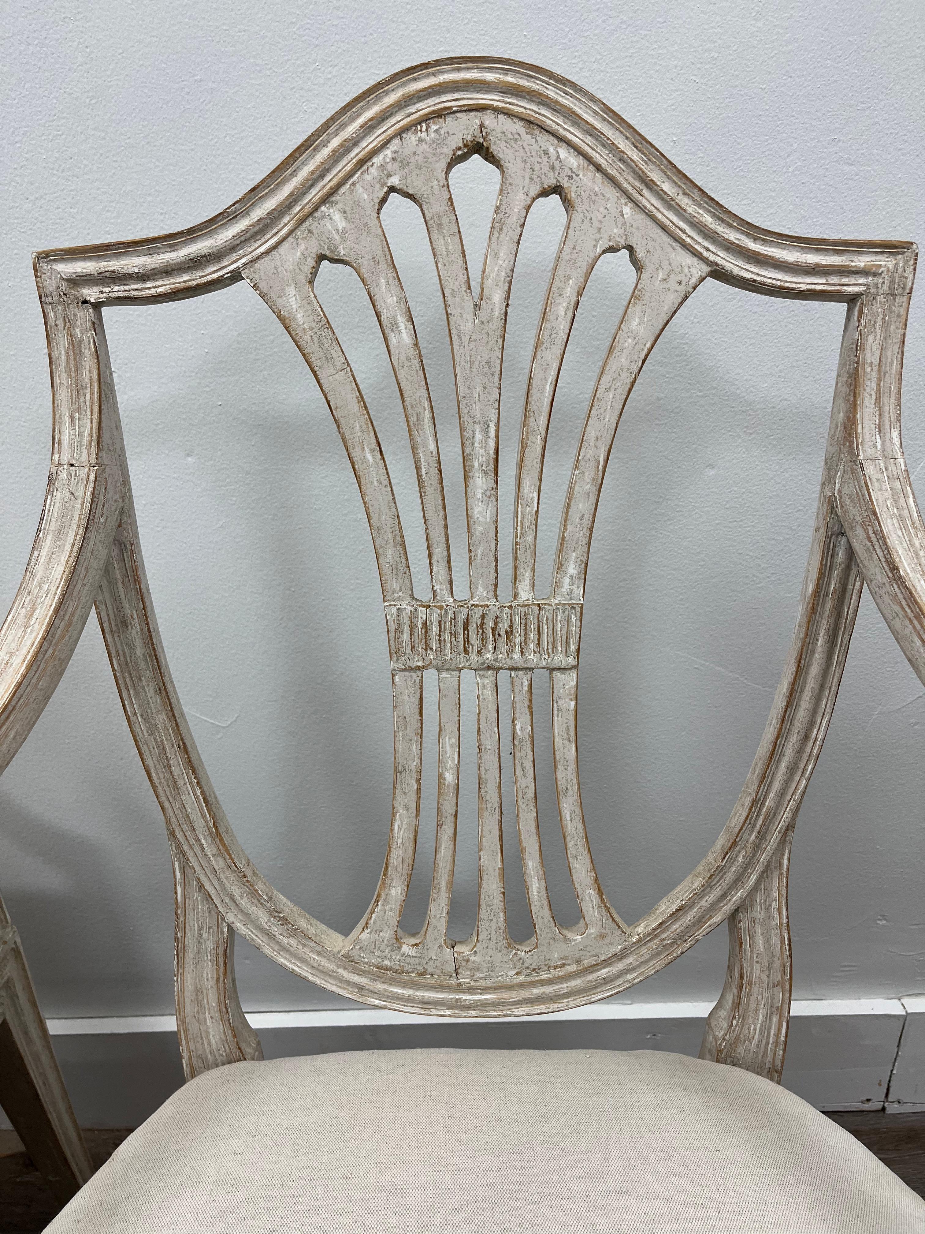 Pair of 18th Century Swedish Gustavian Armchairs In Good Condition For Sale In Huntington, NY
