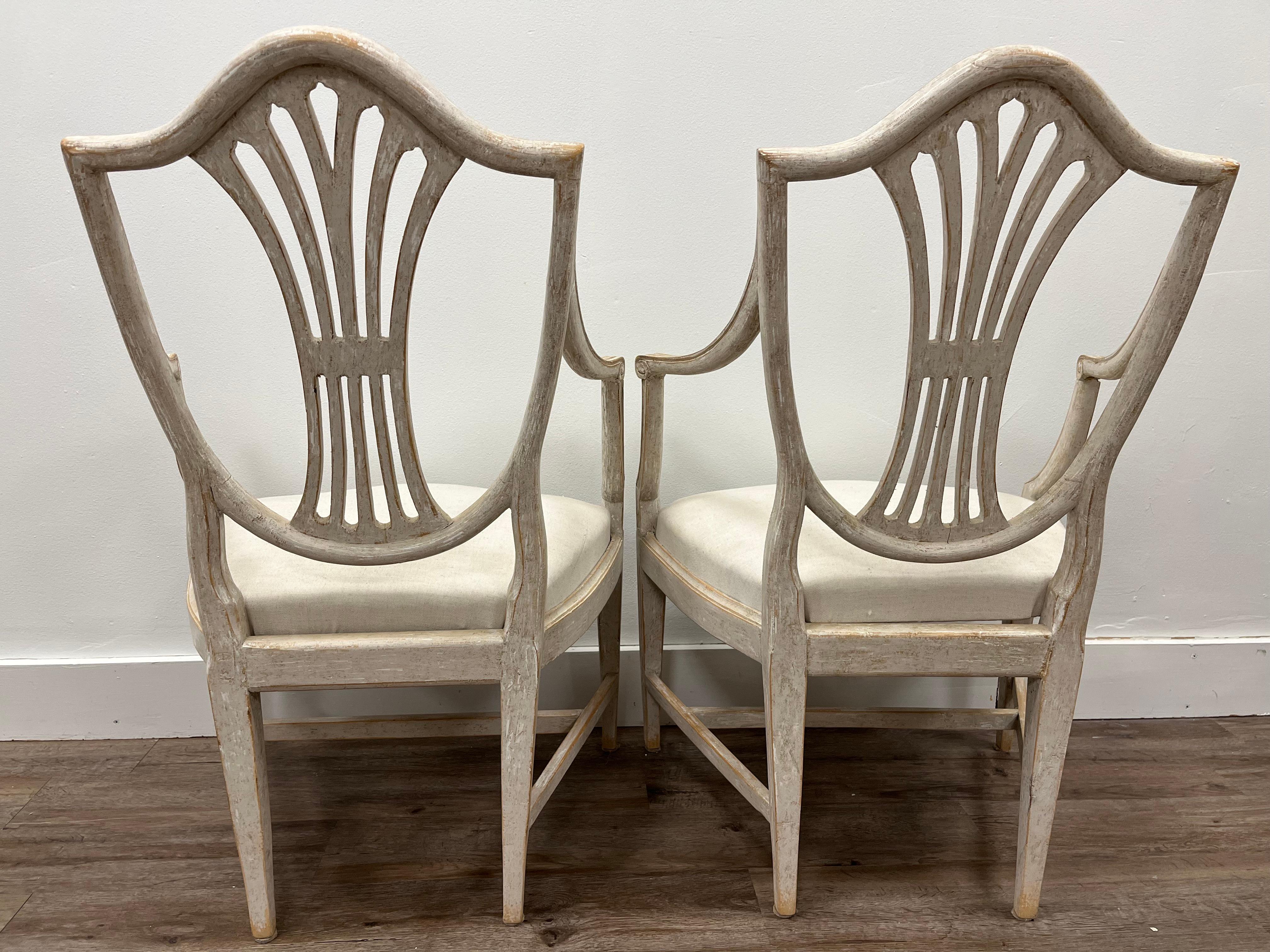 Pair of 18th Century Swedish Gustavian Armchairs For Sale 1