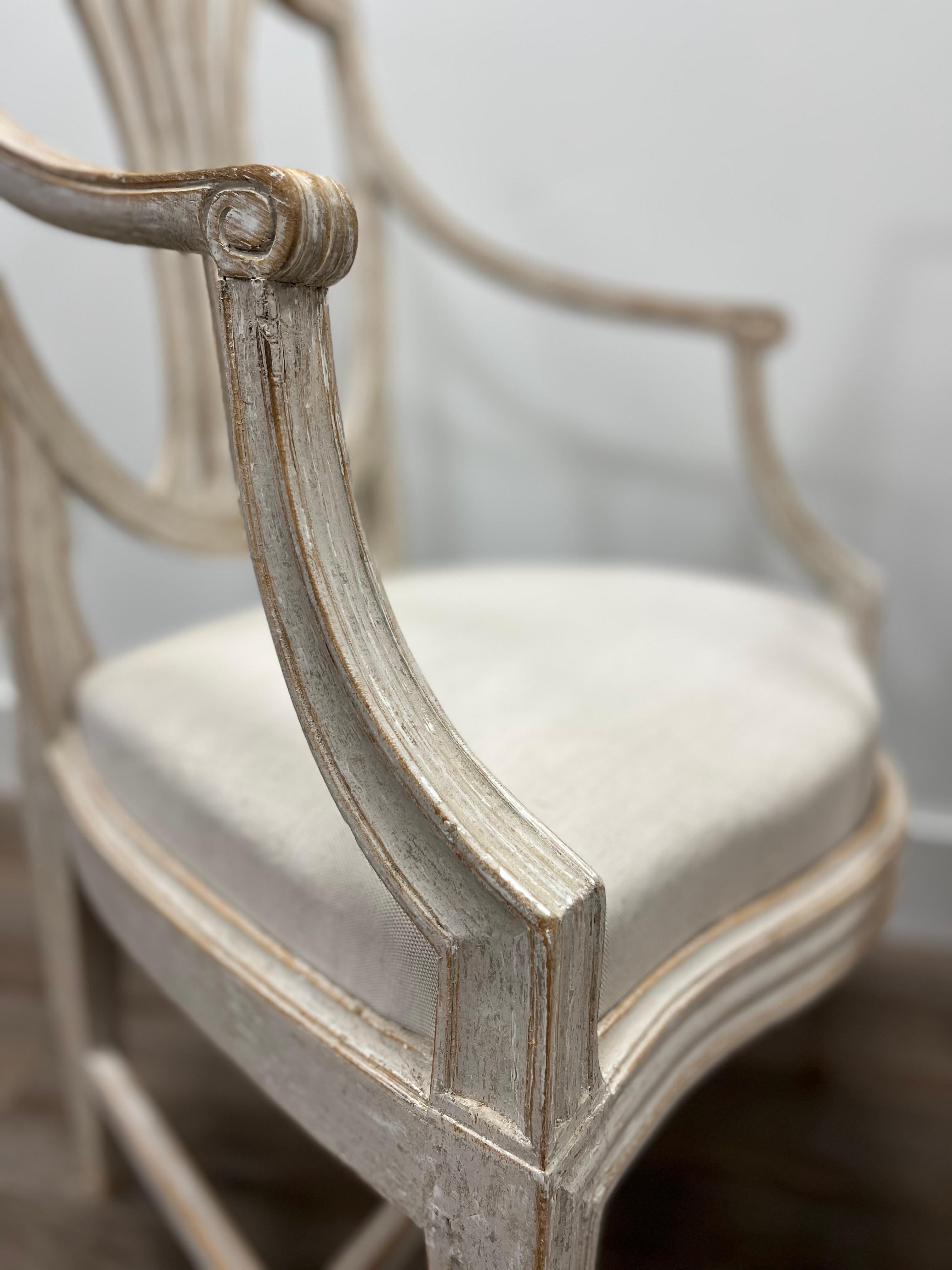 Pair of 18th Century Swedish Gustavian Armchairs For Sale 3